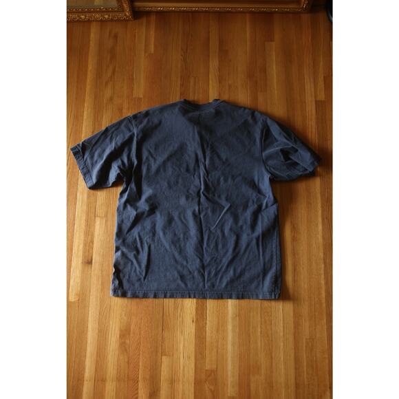 VINTAGE y2k 90s Carhartt Navy Pocket tee Henley 100% buttons size L - Picture 3 of 3